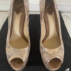 Brian Atwood Bambola snake platform pumps- Size 7.5